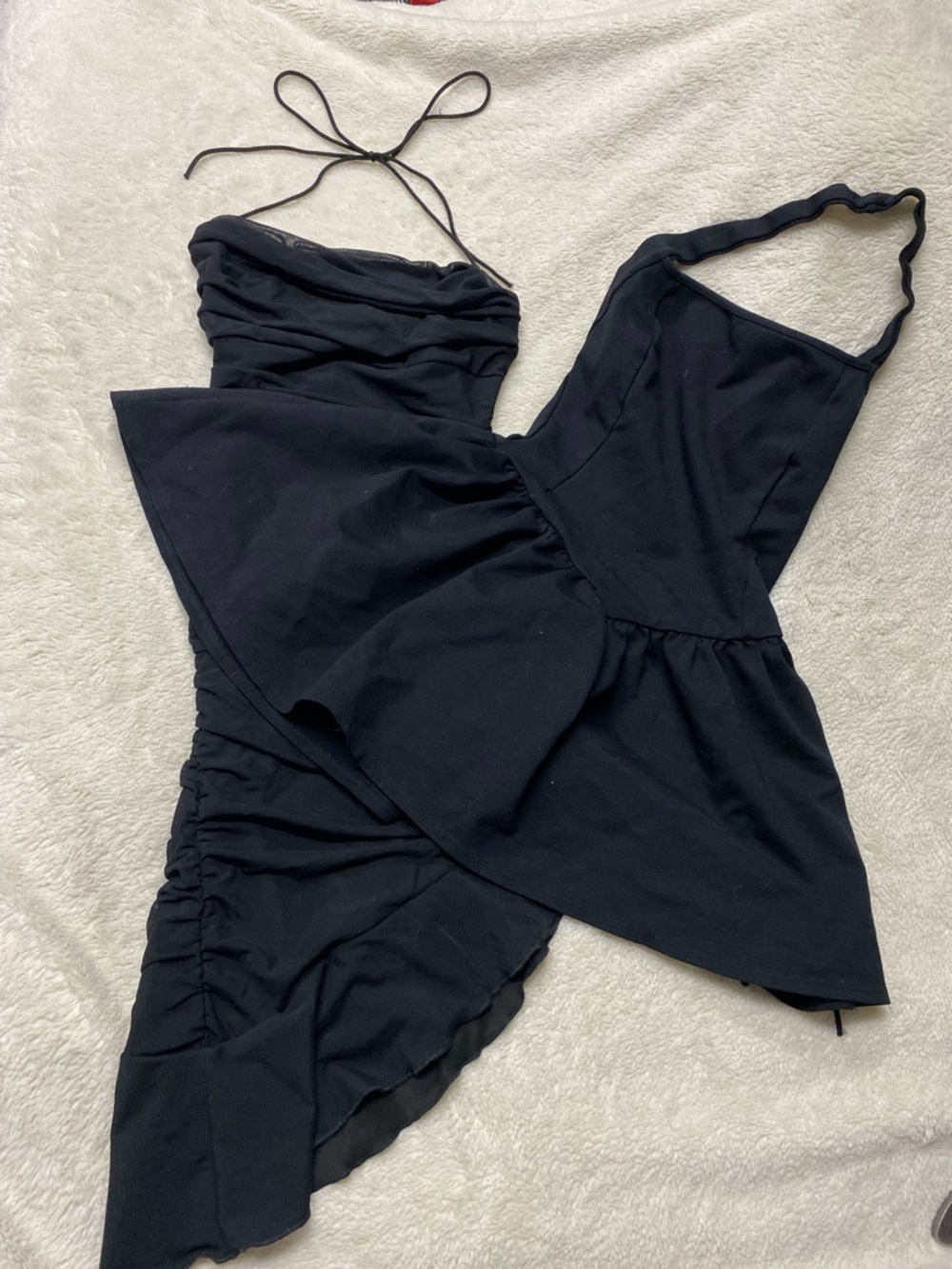 BUNDLE Fashion Nova Black Mini Dress Duo - Ruched & Halter Styles